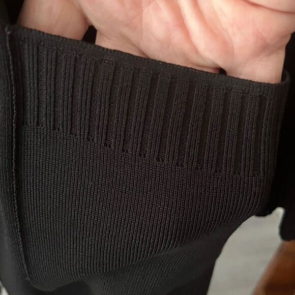 Exclusively Misook Elegant Black Button-Up Shawl Collar Long Cardigan /Jacket - Picture 5 of 11